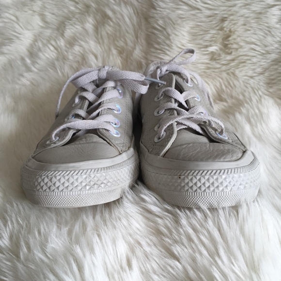 Converse Ivory Leather Holographic Sneakers - Picture 7 of 8